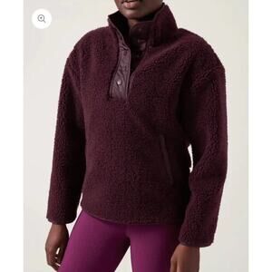 ATHLETA Cozy Sherpa Snap Sweatshirt